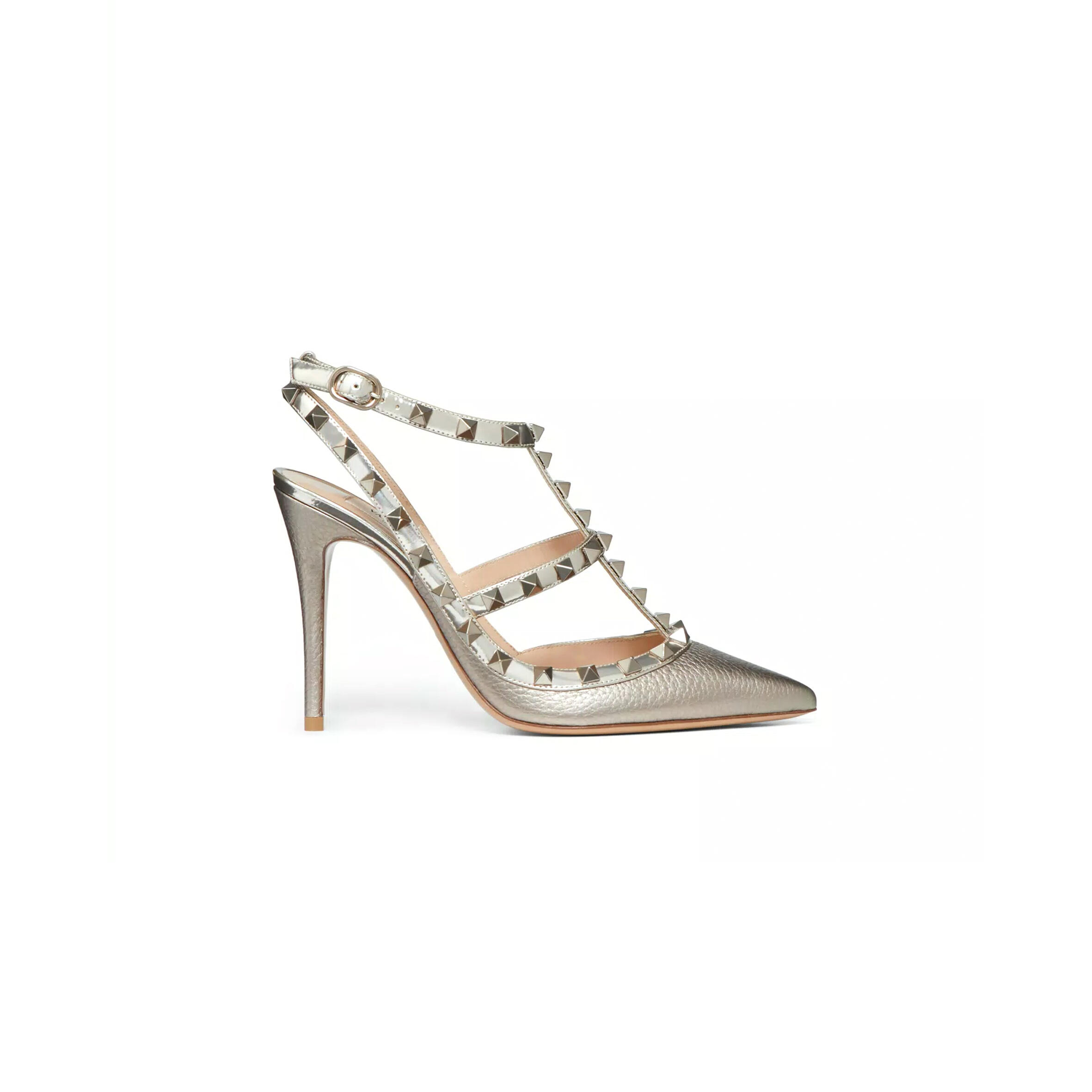 VALENTINO ROCKSTUD METALLIC ANKLE STRAP PUMP 100MM 5W2S0393NNF_S69
